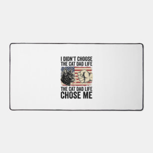 Vintage Cat Dad Life Patriotic Vector Shirt Design Desk Mat