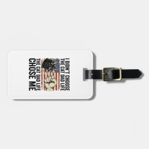 Vintage Cat Dad Life Patriotic Vector Shirt Design Luggage Tag