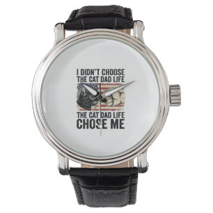 Vintage Cat Dad Life Patriotic Vector Shirt Design Watch