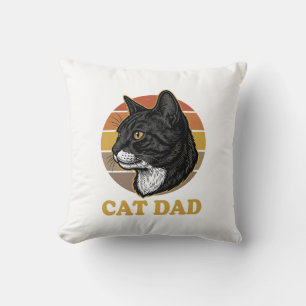 Vintage Cat Dad Retro Cat Lover Shirt Design_1 Cushion