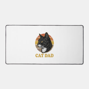 Vintage Cat Dad Retro Cat Lover Shirt Design_1 Desk Mat