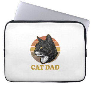 Vintage Cat Dad Retro Cat Lover Shirt Design_1 Laptop Sleeve