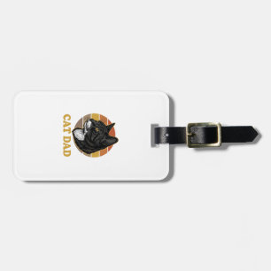 Vintage Cat Dad Retro Cat Lover Shirt Design_1 Luggage Tag
