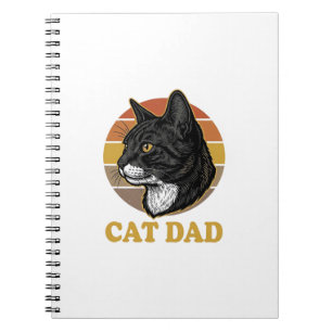Vintage Cat Dad Retro Cat Lover Shirt Design_1 Notebook