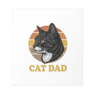 Vintage Cat Dad Retro Cat Lover Shirt Design_1 Notepad