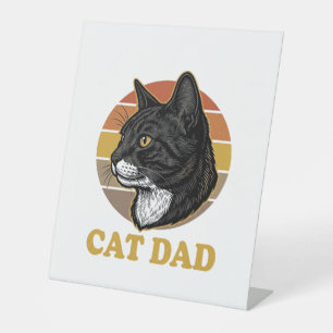 Vintage Cat Dad Retro Cat Lover Shirt Design_1 Pedestal Sign