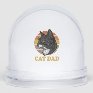 Vintage Cat Dad Retro Cat Lover Shirt Design_1 Snowglobe