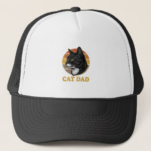Vintage Cat Dad Retro Cat Lover Shirt Design_1 Trucker Hat