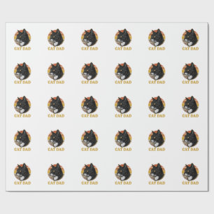 Vintage Cat Dad Retro Cat Lover Shirt Design_1 Wrapping Paper