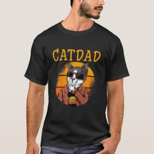 Vintage Cat Dad Retro Style Father's Day Men Cat D T-Shirt