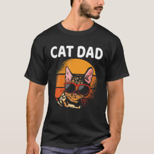 Vintage Cat Dad Retro Style Father's Day Men Cat D T-Shirt