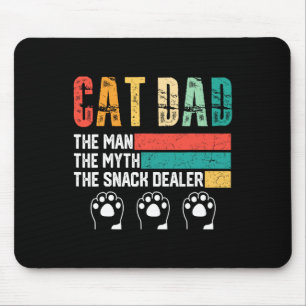 Vintage Cat Dad The Man The Myth Snack Dealer Fath Mouse Pad