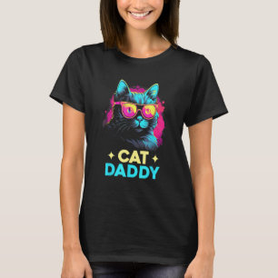 Vintage Cat Daddy Retro 70s 80s Vaporwave Father C T-Shirt