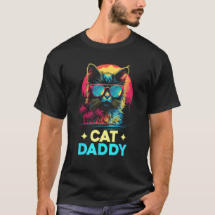 Vintage Cat Daddy Retro 70s 80s Vaporwave Father C T-Shirt