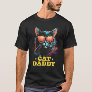 Vintage Cat Daddy Retro 90s 80s Cat Lovers Father T-Shirt