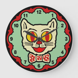 Vintage Cat Design Wall Clock