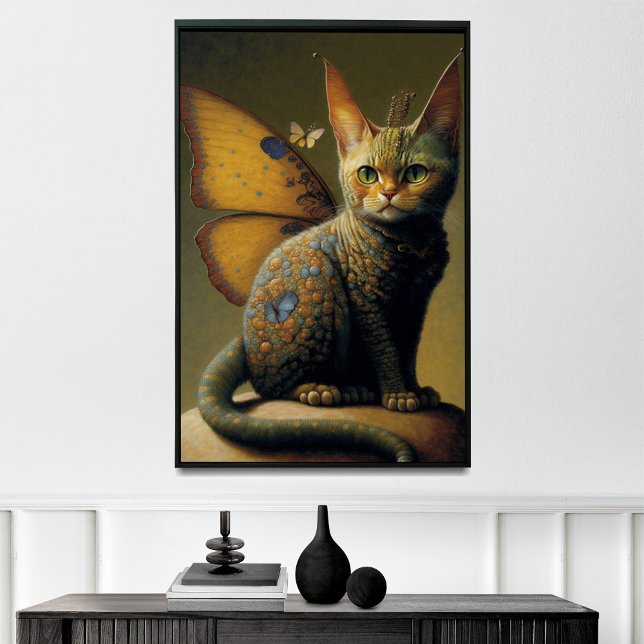 Vintage Cat Dragon with Butterfly Wings Poster (Creator Uploaded)