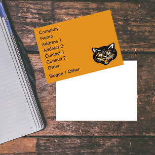 Vintage Cat Face Business Card Template