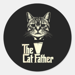 Vintage cat father dad life cat dad happy father's classic round sticker
