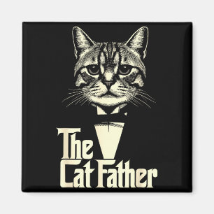 Vintage cat father dad life cat dad happy father's magnet