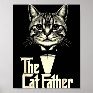 Vintage cat father dad life cat dad happy father's poster