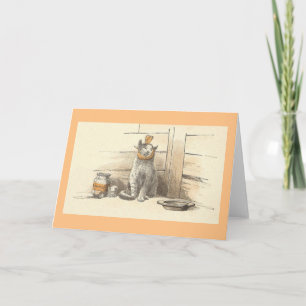 Vintage Cat Get Well Card