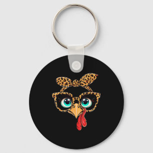 Vintage Cat Gift Store Leopard Print Thanksgiving  Key Ring