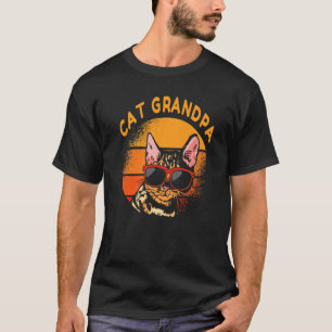 Vintage Cat Grandpa Retro Father S Day Men Distres T-Shirt