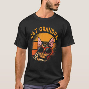 Vintage Cat Grandpa Retro Funny Father's Day Men D T-Shirt