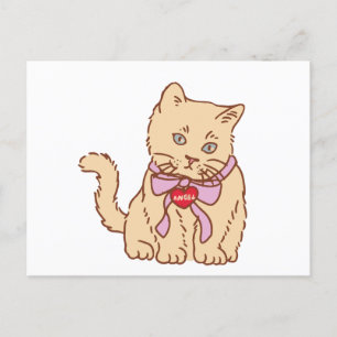 Vintage cat holiday postcard
