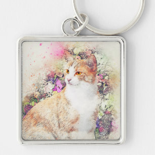 Vintage Cat Key Ring