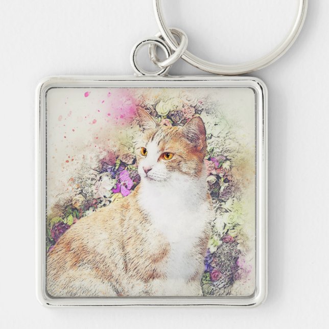 Vintage Cat Key Ring (Front)