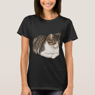 Vintage Cat Loaf Tabby Cat Lover Illustration T-Shirt