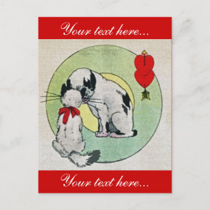 Vintage Cat Love Postcard