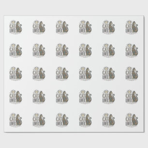 Vintage Cat Lover Engraving Style Graphic Shirt_1 Wrapping Paper