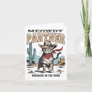 Vintage Cat Meowdy Partner Cowboy Gifts For Men Wo Card