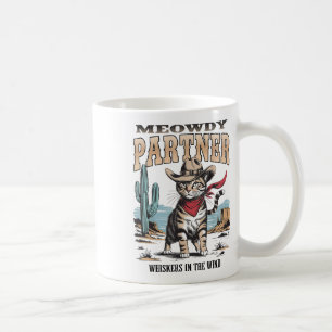 Vintage Cat Meowdy Partner Cowboy Gifts For Men Wo Coffee Mug