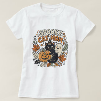 Vintage Cat Mum Halloween Graphic T-Shirt