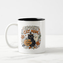 Vintage Cat Mum Halloween Graphic