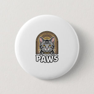 Vintage Cat Paws Engraving Style Graphic Design_1 6 Cm Round Badge