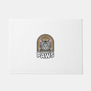 Vintage Cat Paws Engraving Style Graphic Design_1 Doormat