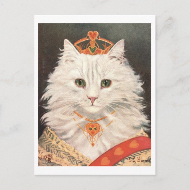 Vintage Cat Queen Postcard (Front)