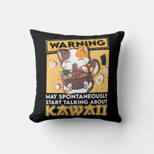 Vintage Cat Ramen Kawaii Anime Japanese Gift Girls Cushion