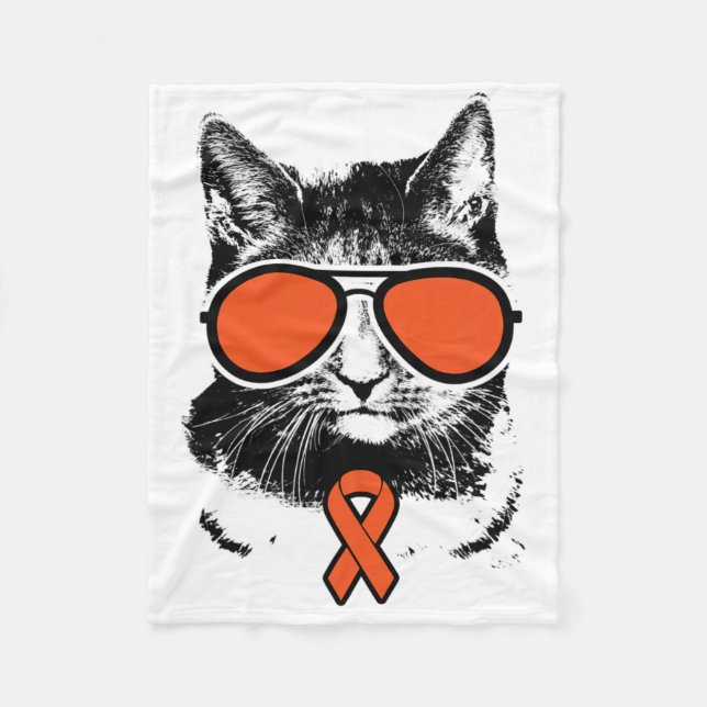 Vintage Cat Rsd Crps Awareness  Fleece Blanket (Front)