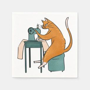 Vintage Cat Sewing Napkin