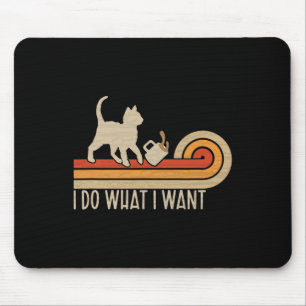 Vintage Cat Spilling Coffee i Do What I Want  Mouse Pad