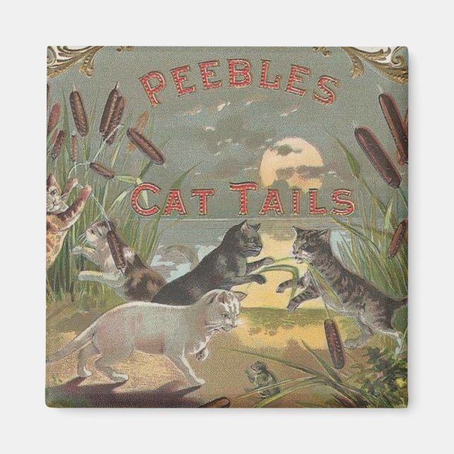 Vintage Cat Tails Magnet (Front)