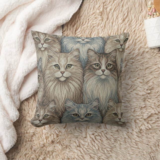 Vintage Cat Tapestry Pillow (Blanket)
