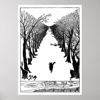 Vintage Cat That Walks Alone Art Poster