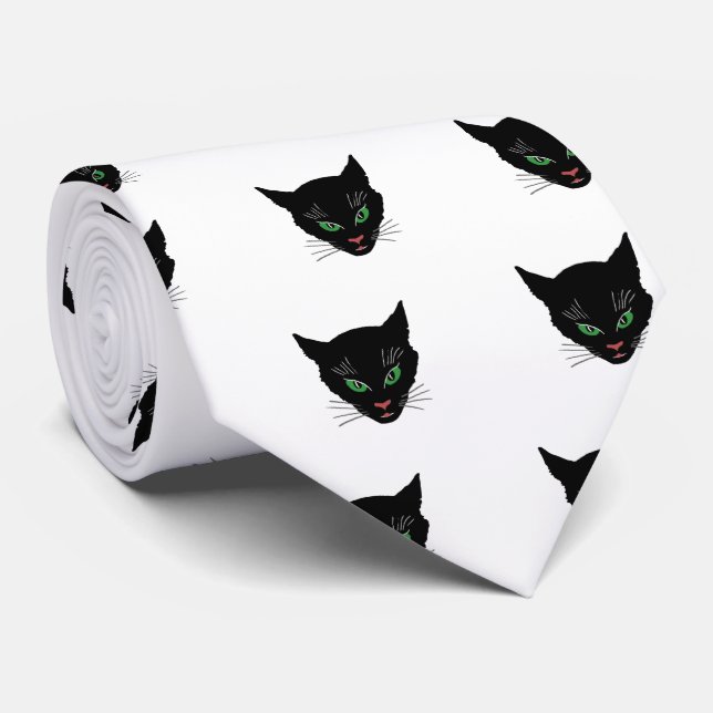 Vintage Cat Tie (Rolled)